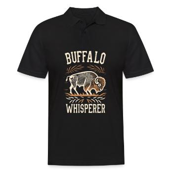 Buffalo Whisperer - Männer Poloshirt - Schwarz - Vorne - Kai (181cm)