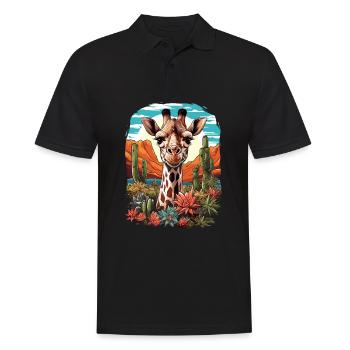 Kamel - Männer Poloshirt - Schwarz - Vorne - Kai (181cm)