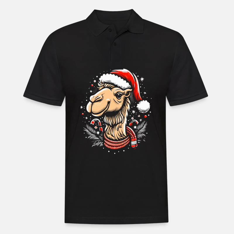 Kamel Weihnachten - Männer Poloshirt - Schwarz