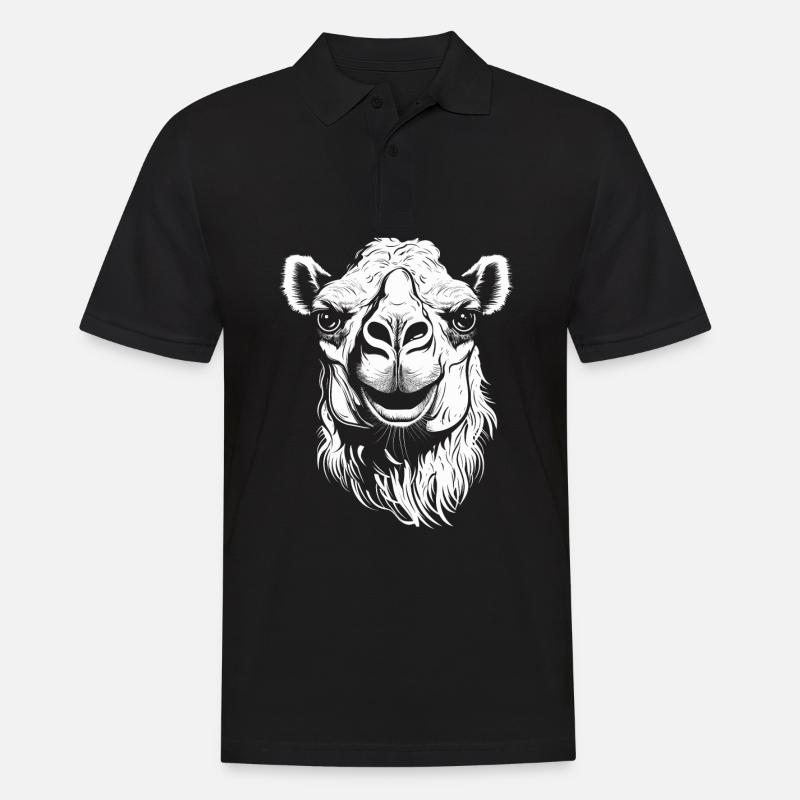 Kamel Kamelkopf - Männer Poloshirt - Schwarz