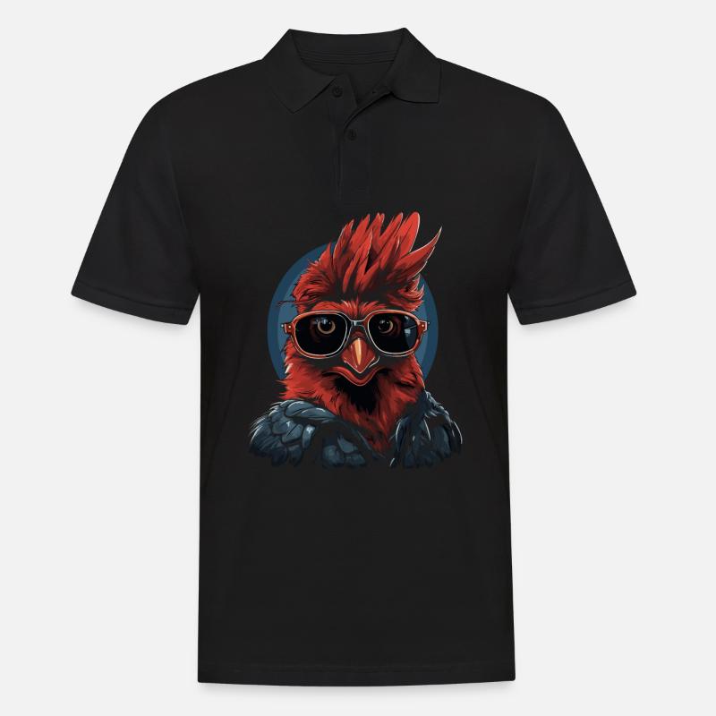 Rotkardinal Kardinal Vogel - Männer Poloshirt - Schwarz
