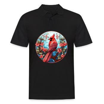 Rotkardinal Kardinal Vogel - Männer Poloshirt - Schwarz - Vorne - Kai (181cm)