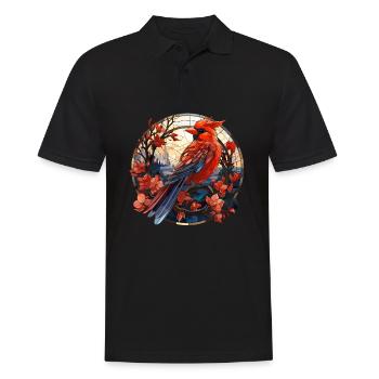 Rotkardinal Kardinal Vogel - Männer Poloshirt - Schwarz - Vorne - Kai (181cm)