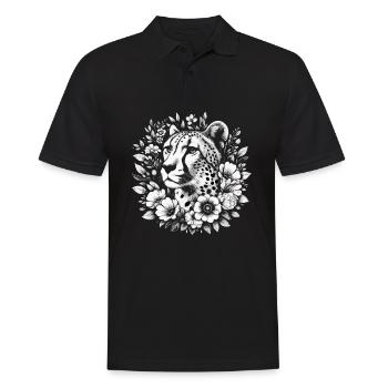 Guépard Fleurs de guépard - Polo Homme - noir - Devant - Kai (181cm)