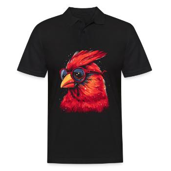 Rotkardinal Kardinal Vogel - Männer Poloshirt - Schwarz - Vorne - Kai (181cm)