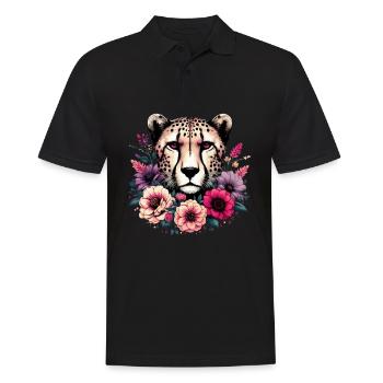 Guépard Fleurs de guépard - Polo Homme - noir - Devant - Kai (181cm)