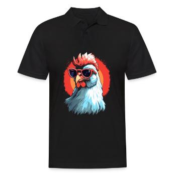 Chicken Sonnenbrille - Männer Poloshirt - Schwarz - Vorne - Kai (181cm)