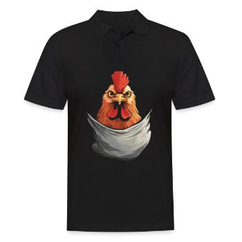Chicken In Pocket - Men's Polo Shirt - black - Front - Kai (181cm)