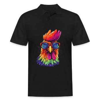 Chicken Sonnenbrille - Männer Poloshirt - Schwarz - Vorne - Kai (181cm)