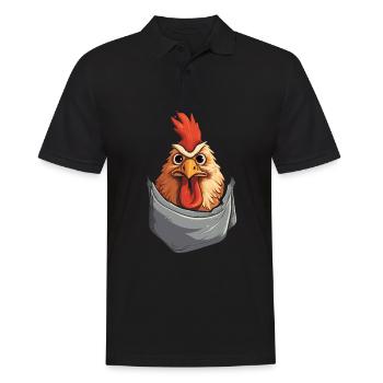 Chicken In Pocket - Men's Polo Shirt - black - Front - Kai (181cm)