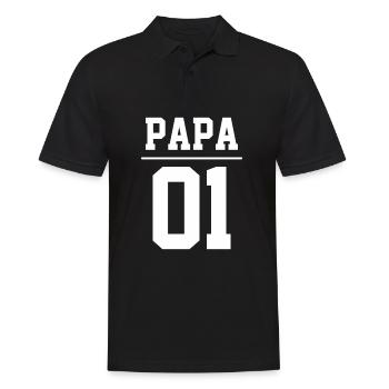 Bester Papa 01 Tochter Sohn Outfit Partnerlook - Männer Poloshirt - Schwarz - Vorne - Kai (181cm)