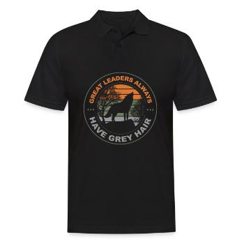 Wolf - Men's Polo Shirt - black - Front - Kai (181cm)