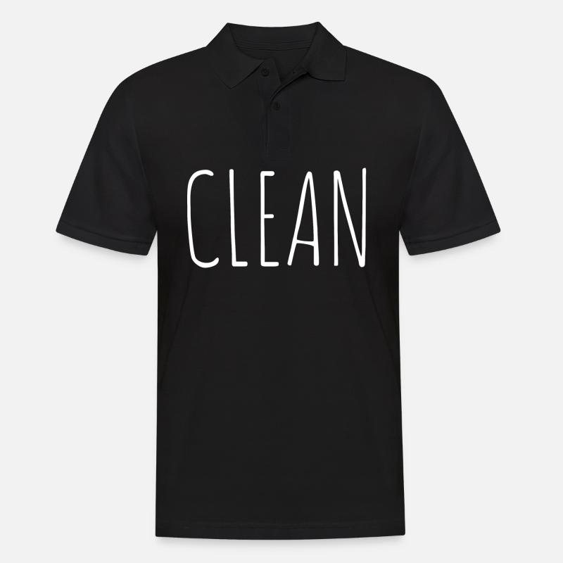 clean - Männer Poloshirt - Schwarz