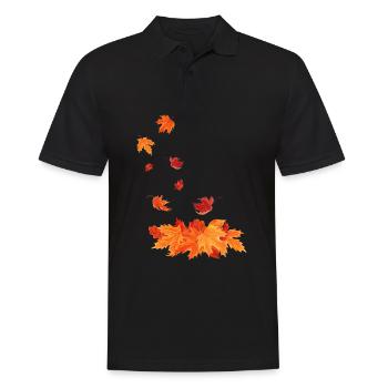 Feuilles d’automne qui tombent - Polo Homme - noir - Devant - Kai (181cm)