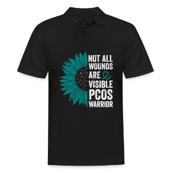 PCOS Warrior: Invisible Combat - Men's Polo Shirt - black - Front - Kai (181cm)