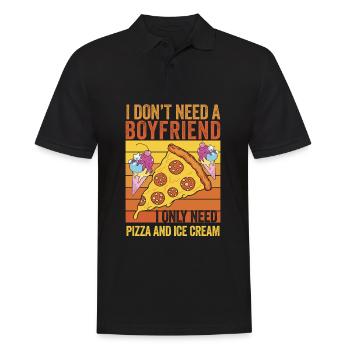 Pizza & Eis: Meine Wahren Lieben - Männer Poloshirt - Schwarz - Vorne - Kai (181cm)