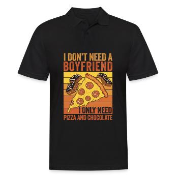 Pizza & Schokolade: Meine Wahren Lieben - Männer Poloshirt - Schwarz - Vorne - Kai (181cm)