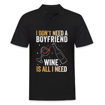 Wein: Meine Wahre Liebe - Männer Poloshirt - Schwarz - Vorne - Kai (181cm)