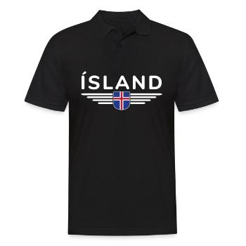 J’aime l’Islande Design T-Shirt Tenue - Polo Homme - noir - Devant - Kai (181cm)