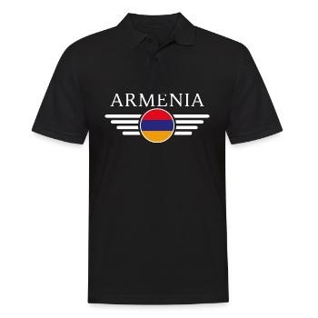 Armenien: Kultur, Geschichte - Männer Poloshirt - Schwarz - Vorne - Kai (181cm)