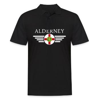 J’aime Aurigny, T-shirt design de style élégance - Polo Homme - noir - Devant - Kai (181cm)