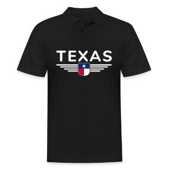 Texas Fan T-Shirt – Lone Star Style - Männer Poloshirt - Schwarz - Vorne - Kai (181cm)