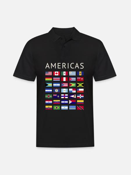 Länderflaggen Amerika Nationalflaggen Amerikas - Männer Poloshirt - Schwarz
