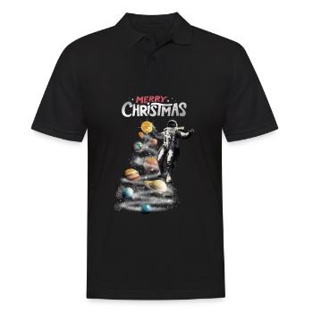 Noël dans l’espace Astronaute du système solaire - Polo Homme - noir - Devant - Kai (181cm)