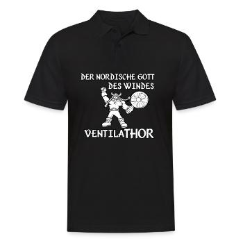 VentilaThor - Männer Poloshirt - Schwarz - Vorne - Kai (181cm)