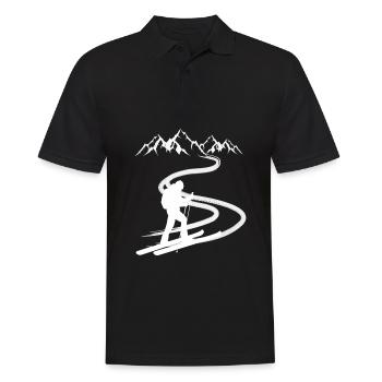 Tourenski Tourengeher Skitour Berg Design - Männer Poloshirt - Schwarz - Vorne - Kai (181cm)