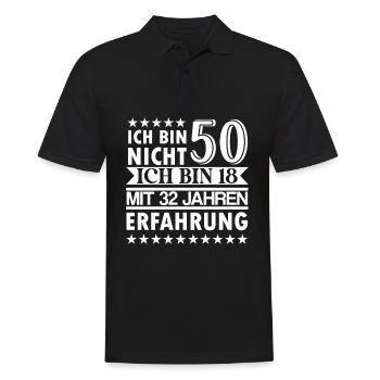 Ich bin nicht 50 ich bin 18 mit 32 Jahre Erfahrung - Männer Poloshirt - Schwarz - Vorne - Kai (181cm)