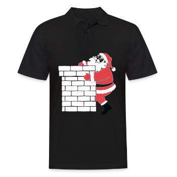 Weihnachtsmann Silhouette Minimalistischer Stil - Männer Poloshirt - Schwarz - Vorne - Kai (181cm)