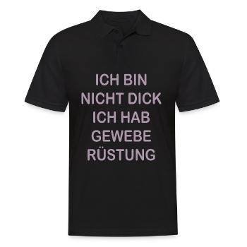 Lustige Sprüche Geweberüstung Nicht Dick - Männer Poloshirt - Schwarz - Vorne - Kai (181cm)