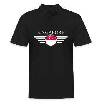 Singapur Stil Design T-Shirt - Männer Poloshirt - Schwarz - Vorne - Kai (181cm)
