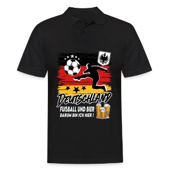 Fußball Deutschland Fussball und Bier - Männer Poloshirt - Schwarz - Vorne - Kai (181cm)