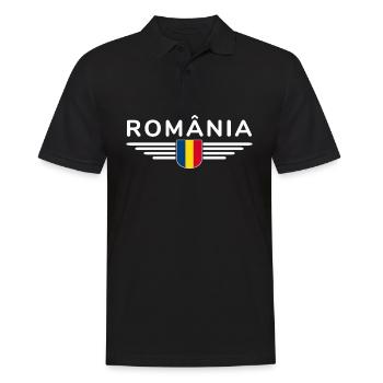 Bukarest T-Shirt für Rumänien Fans - Männer Poloshirt - Schwarz - Vorne - Kai (181cm)