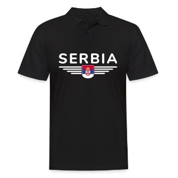Design Serbie – Fierté et passion - Polo Homme - noir - Devant - Kai (181cm)