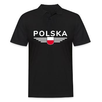 J’aime la Pologne, T-shirt design de style élégance - Polo Homme - noir - Devant - Kai (181cm)