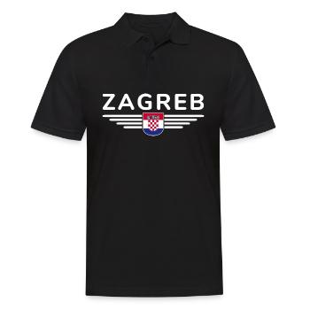 T-shirt de fan de Zagreb pour les amoureux de la Croatie - Polo Homme - noir - Devant - Kai (181cm)