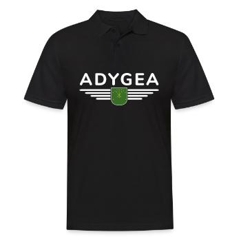 Adygea Design – Stylish for fans of the region - Men's Polo Shirt - black - Front - Kai (181cm)