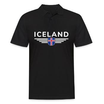 J’aime l’Islande Design T-Shirt Tenue - Polo Homme - noir - Devant - Kai (181cm)