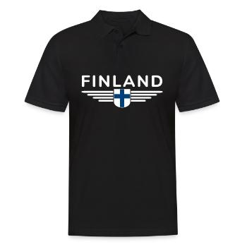 Conception de t-shirts en Finlande – Nordic Style & Nature - Polo Homme - noir - Devant - Kai (181cm)