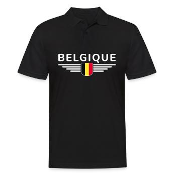 Ich liebe Belgien Design T-Shirt Outfit - Männer Poloshirt - Schwarz - Vorne - Kai (181cm)