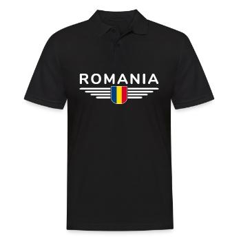 Bukarest T-Shirt für Rumänien Fans - Männer Poloshirt - Schwarz - Vorne - Kai (181cm)
