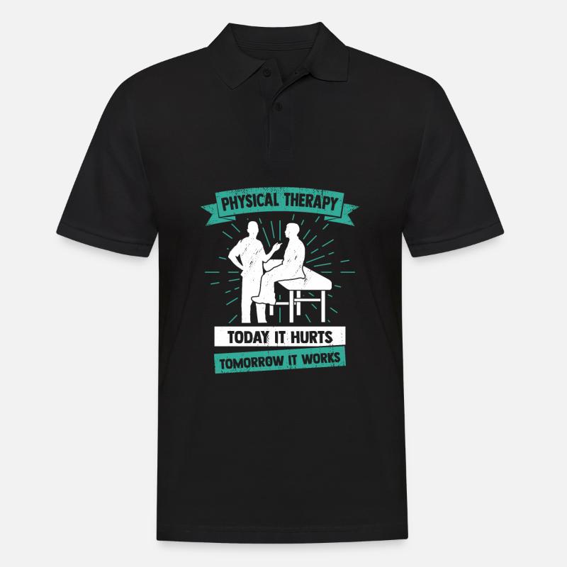 Physiotherapie Beruf Physiotherapeut Geschenk - Männer Poloshirt - Schwarz