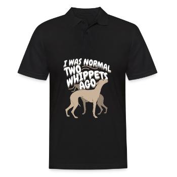 Deux whippets chien propriétaire de chien cadeau - Polo Homme - noir - Devant - Kai (181cm)