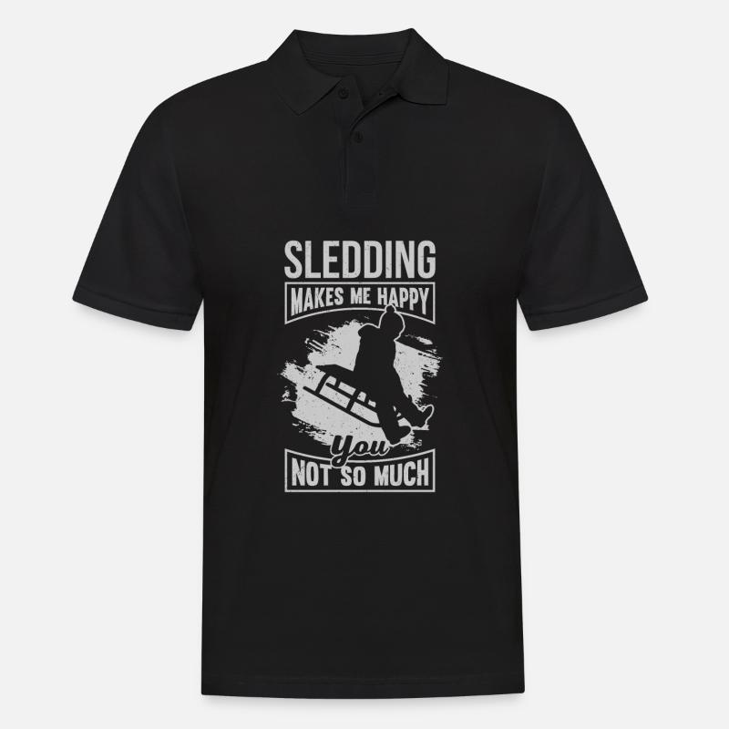 Sledging Winter Sledge Gift - Men's Polo Shirt - black