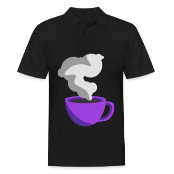 Coffee Illustration Minimalist Sticker - Men's Polo Shirt - black - Front - Kai (181cm)