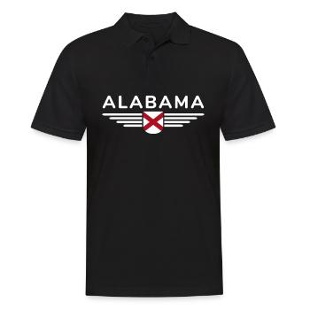 Alabama Fan T-Shirt – USA-Style - Männer Poloshirt - Schwarz - Vorne - Kai (181cm)