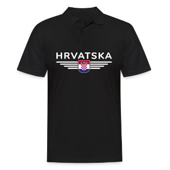 J’aime la Croatie, T-shirt design de style élégance - Polo Homme - noir - Devant - Kai (181cm)